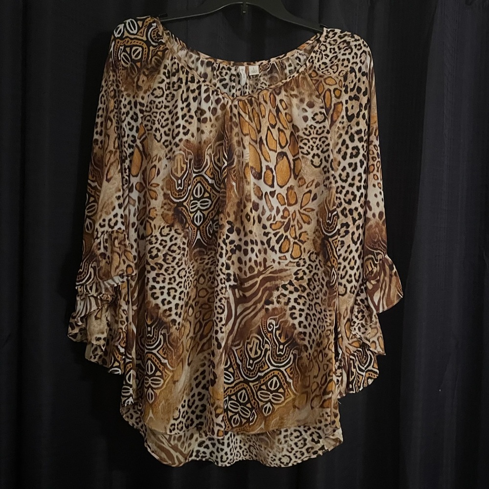 L Est 1946 Tiger Print Blouse